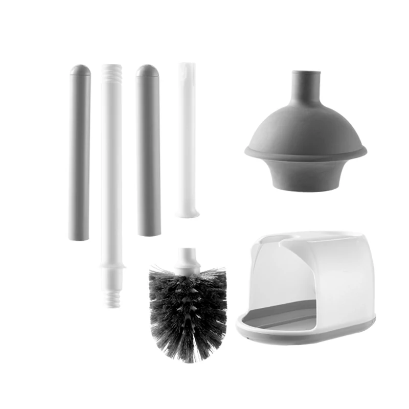 Jesun hot sale toilet brush manufacturers wall-mounted silikon toilet plunger and bowl brush combo holder set for bathroom
