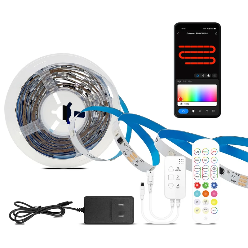 RGB Pixel LED Strip RGBW 5V 12V 24V WS2811 WS12B UCS1903 SK6812 DMX512 Programmable Magic Addressable LED Light Strip