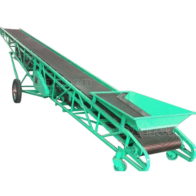 movable chevron belt conveyor for soil concrete aggregate sand cement brick grain fertilizer ores