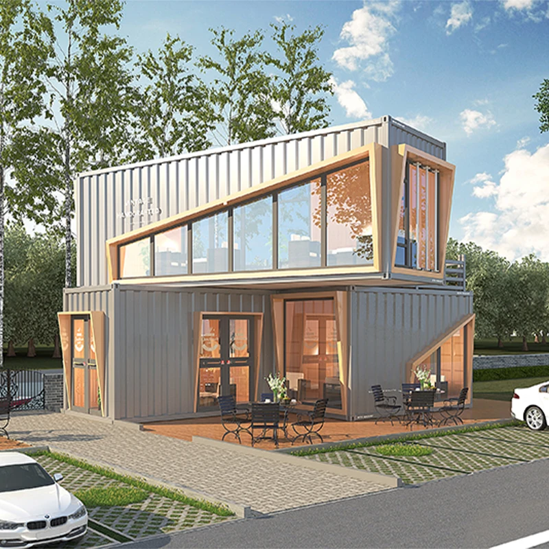 Luxury modern double deck container 40 feet prefabricated detachable container coffee shop restaurant