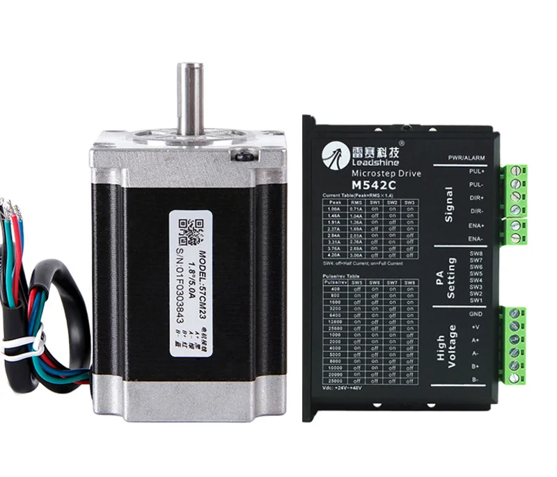 Leadshine 57 Stepper Motor 57CM23-M542C Kit 2.3N.cm 4A Pulse type drivefor CNC Milling Machines Nema23 Stepper Motor Driver