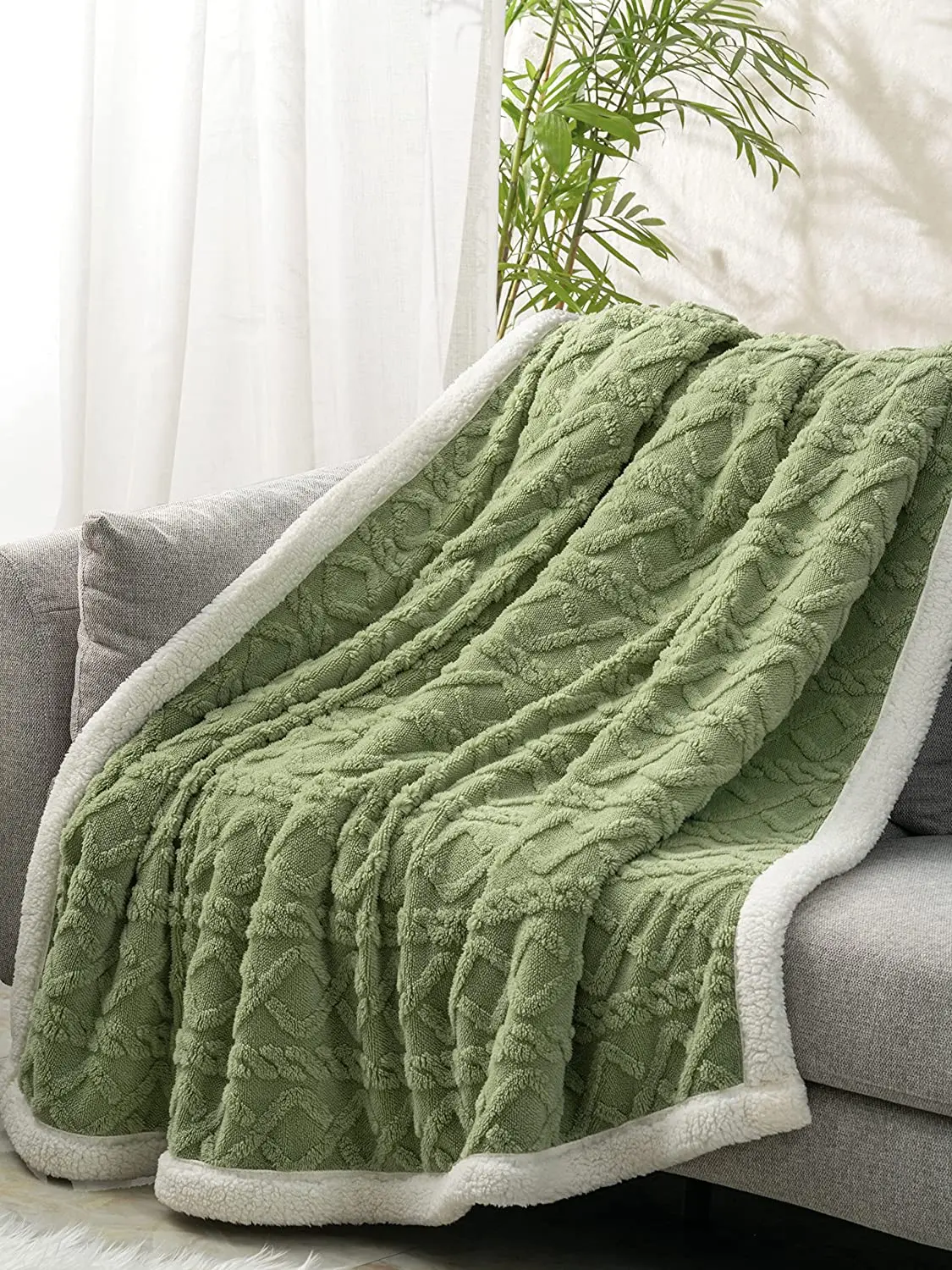 Duvet High Quality Bedding Set Customized Thick Moving Blanket Solid Color Geometric Pattern Sherpa Throw Blanket