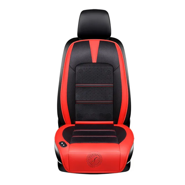 SOJOY 12V Electric Cooling Seat Cushion cover with fans comfortable Red Color ventilate  car seat cushion