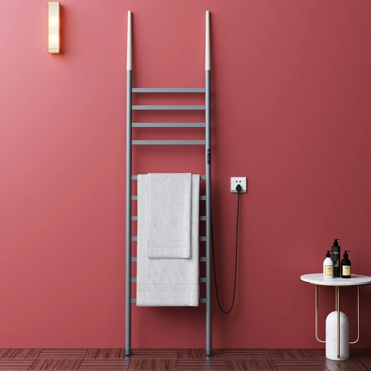 Hotel led display floor free standing electric towel warmer heated towel radiator rack for household use