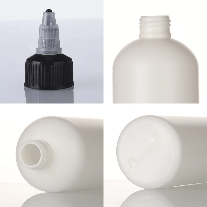 Eco Friendly Hdpe Plastic Squeeze Bottle Twist Cap Empty Cylinder Pigment dropper oil Recycled body  Hair care Products bottle
