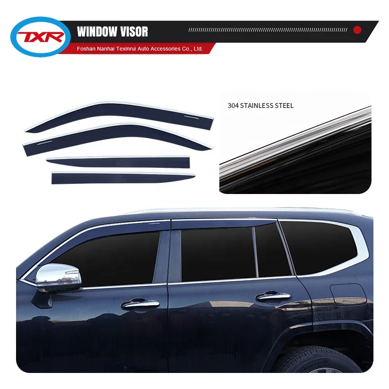 Car Vent Visor Window Deflectors Sun Door Visor Rain Shield  Auto Exterior Accessories for TOYOTA Land Cruiser LC300 2021- 2022-
