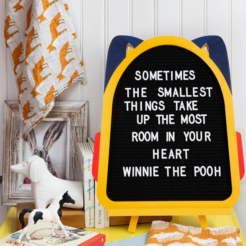 Unique Design Bag Shape Felt Letter Board Sign Announcement Board Letterfolk Sign with Letters, Numbers and Symbols