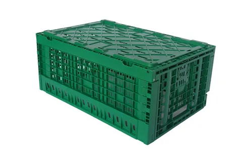 Supermarket Heavy Duty Strong Storage Mesh Durable Turnover Logistic Box Plastic Foldable  Stackable Collapsible plastic crate