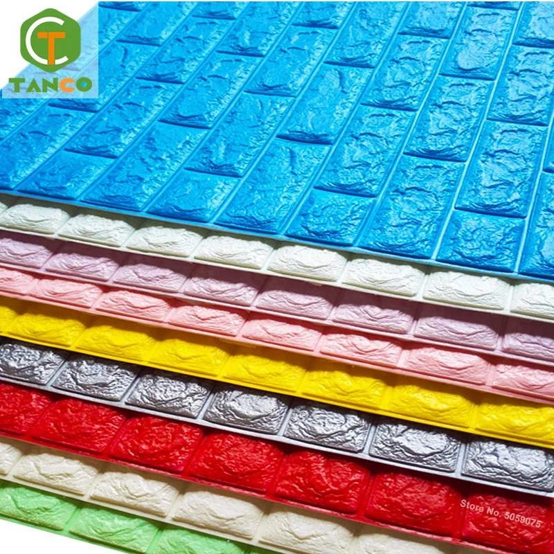 Panel Bubble Wall Foam Brick Stickers Home Decor Wallpaper Living Room 4mm Pared 3d Soundproof Self Adhesive Interior Pvc Modern