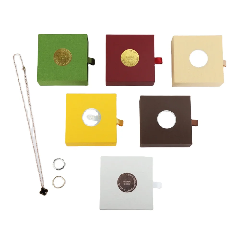 Custom logo card small favors jewelry gift box wedding