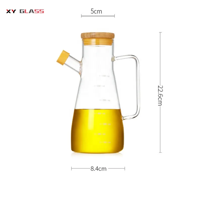 Household clear cooking glass flavour olivia oil vinegar bottle saucer dispenser