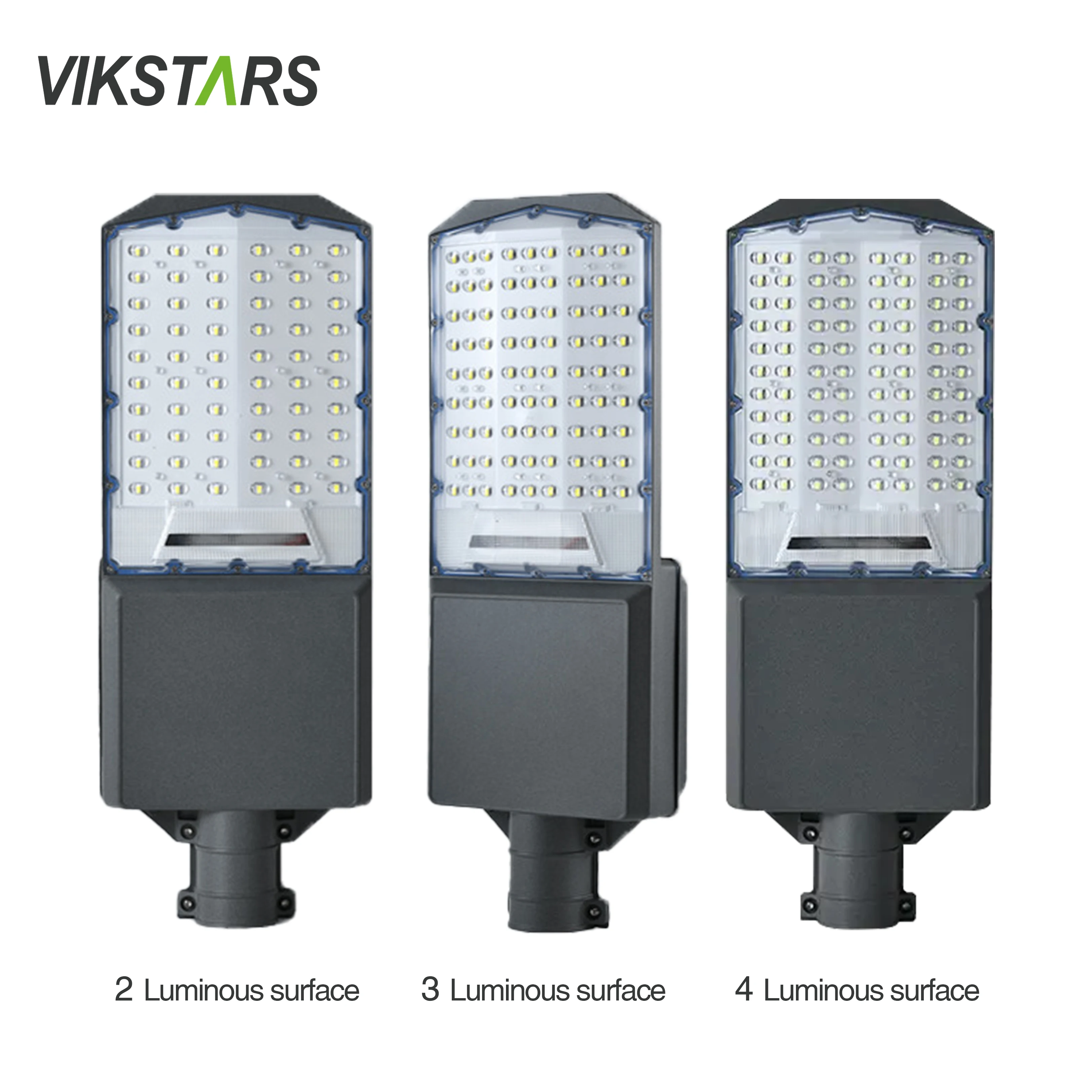 300w 400w 500w led solar street lamp with wide 3 emitting side lens for yard pathway main street driveway lighting