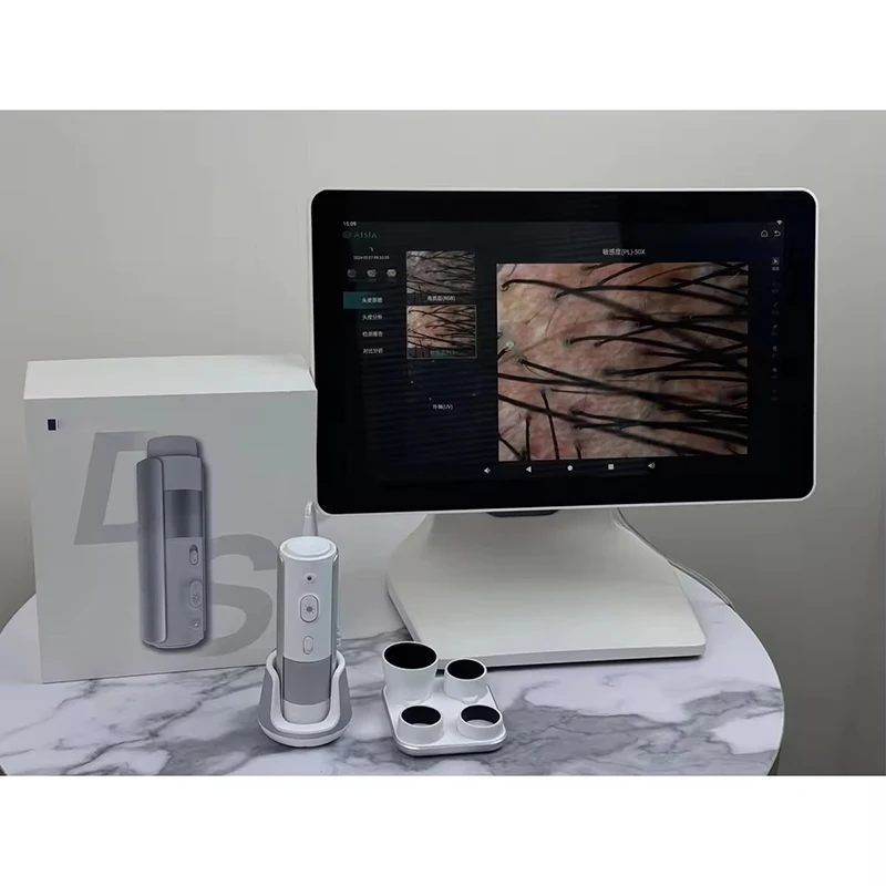 Skin Diagnosis Hair Analyzer 5 in 50x/200x Lens WiFi Skin Hair Follicle Detector