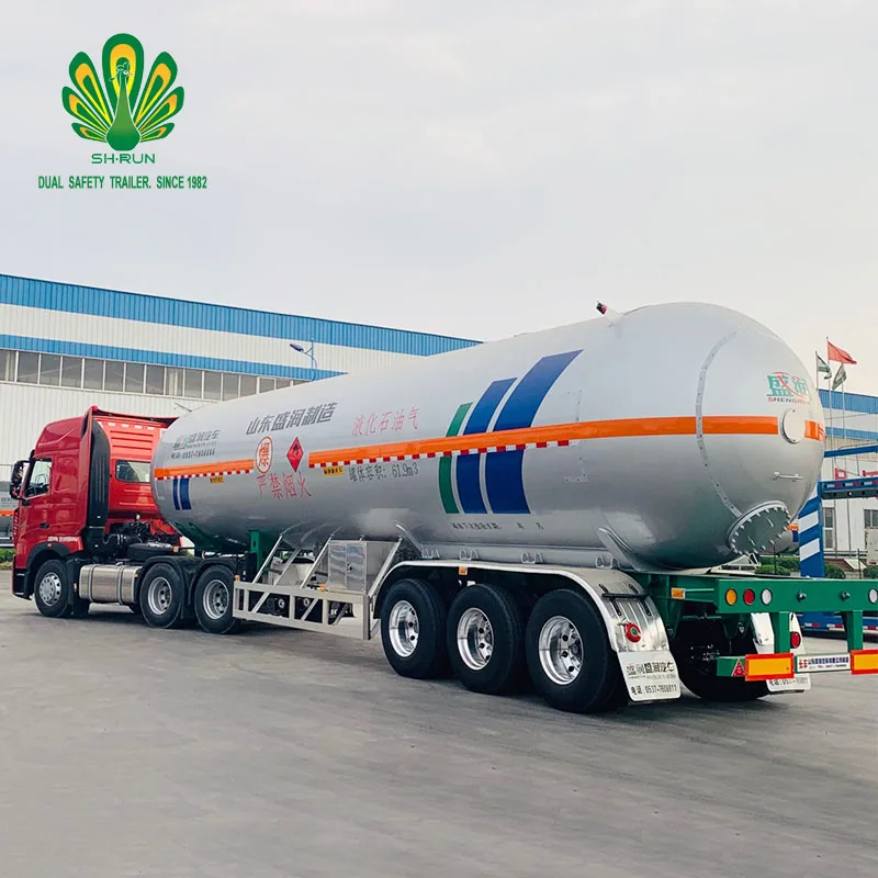 Manufacturer and factory supply 61.9 cbm propylene transport tanker LPG tank trailer