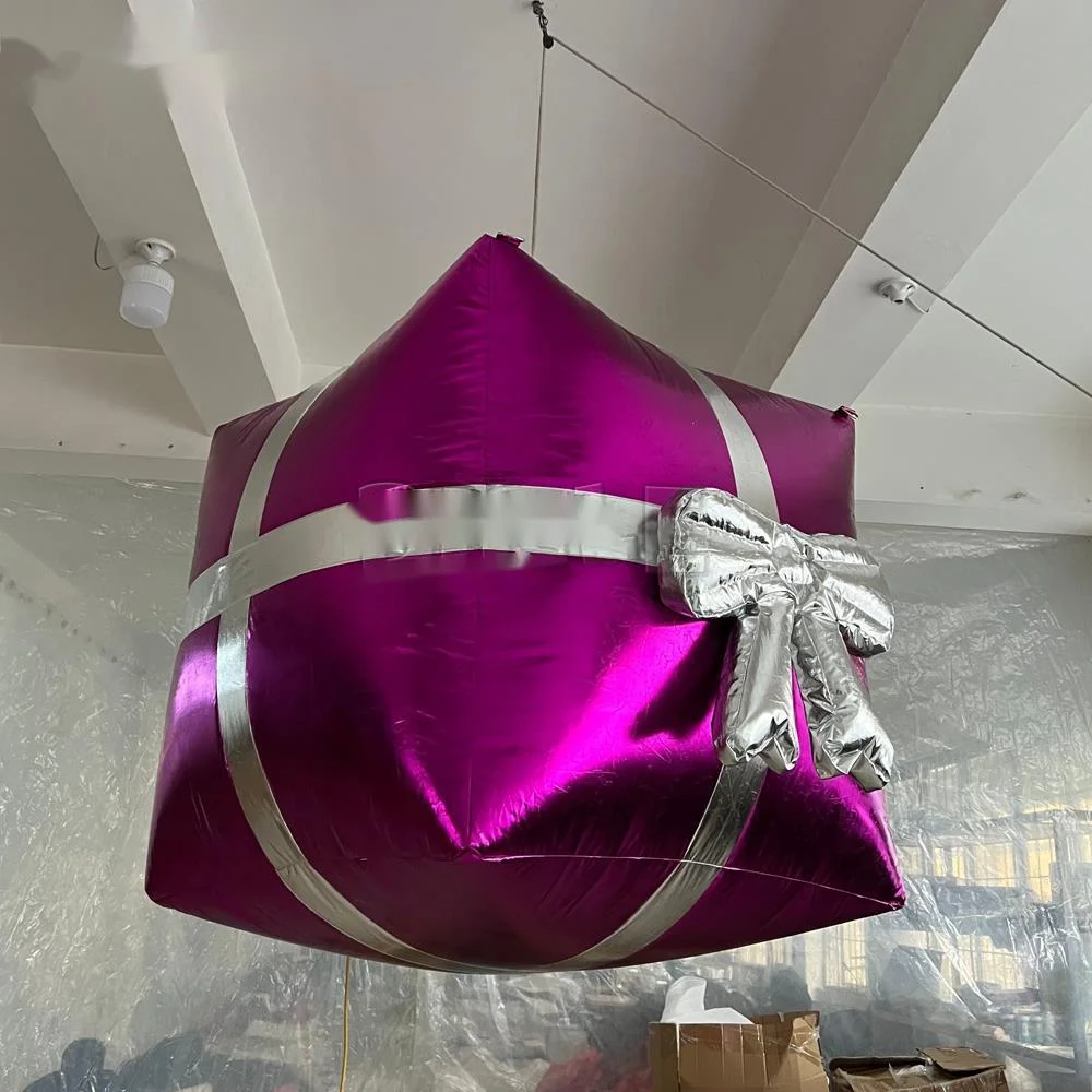 Wholesale Giant Christmas Inflatable Gift Box Ornament for Outdoor Holiday Lighting Advertising