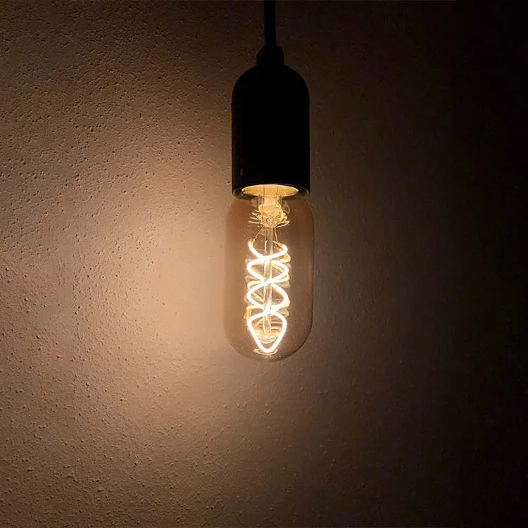 LED Retro Vintage Amber T45 2W 4W Decorative Filament Lamp LED T Bulb for Indoor Lighting