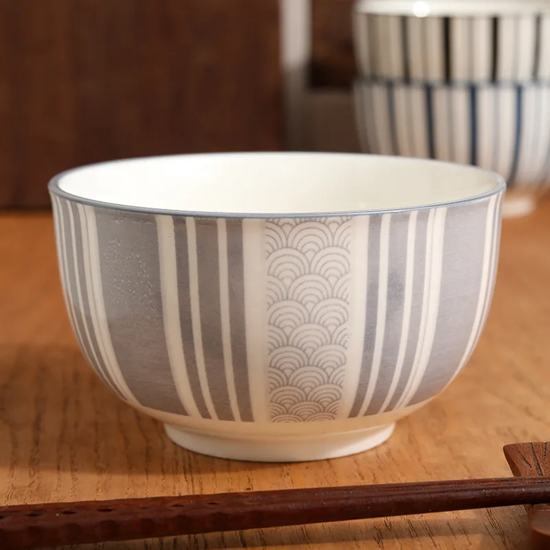 gift set colorful printed under glazed newly designed kitchen 4 pcs rice soup 5.5 inch serving ceramic bohemia bowls set