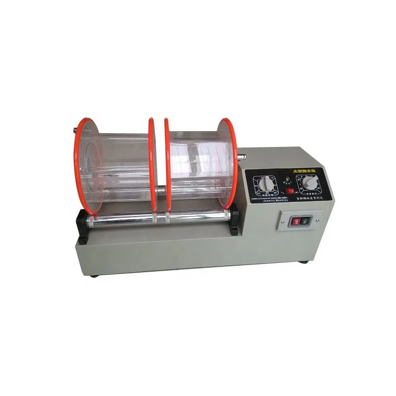 11kg Gold Silver Surface Finishing Equipment Rotary Tumbler Polisher Jewelry Polishing Machine With Glass Barrel