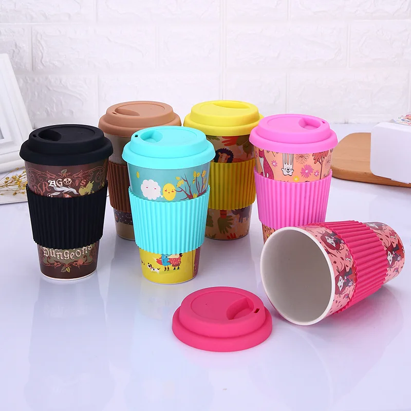 350ml bamboo fiber water bottle 400ml coffee cups, biodegradable bottles