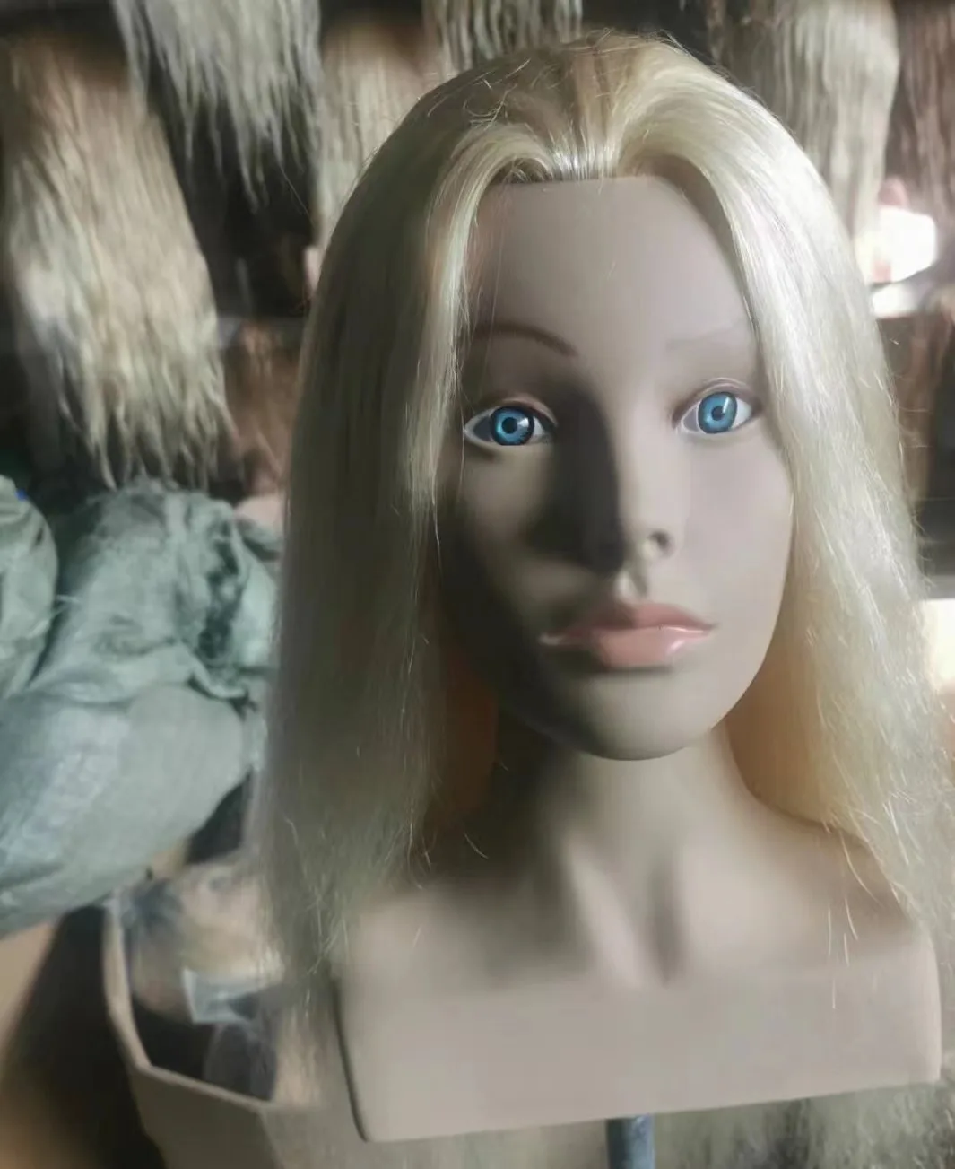 New Face Teaching Mannequin Heads 100% Human Hair /Training heads