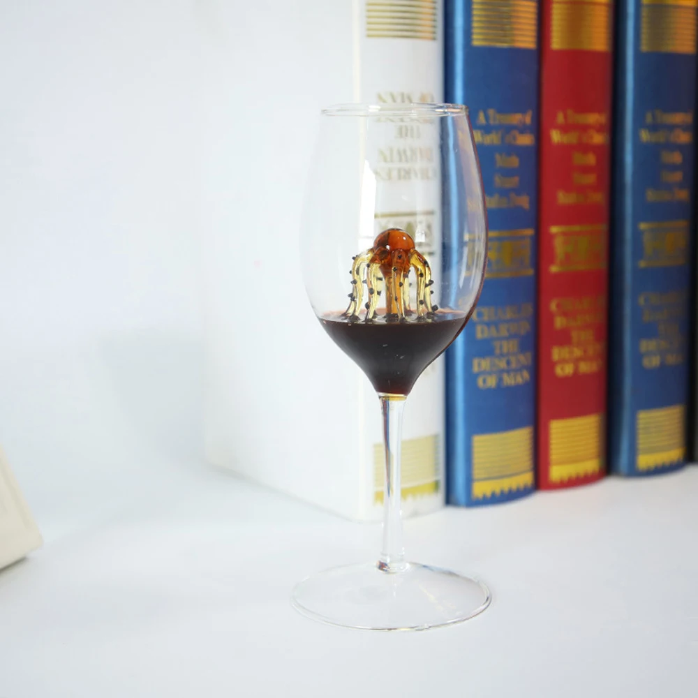 
Fancy Xmas Goblet Wine Glasses Sea Horse Sea Star Dolphin Octopus Shark Wine Glass 