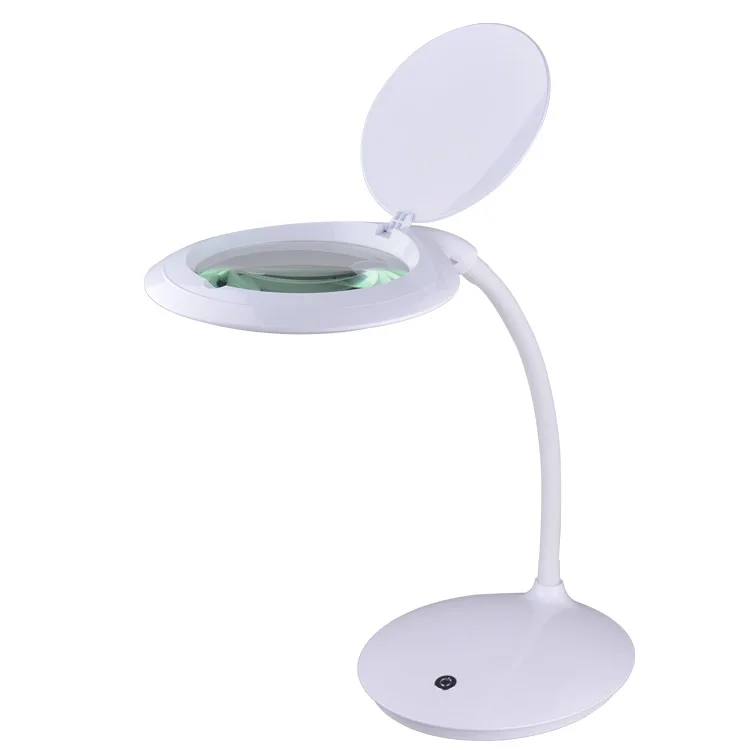 led nail beauty salon desk lamp for lash light magnifying lens glass manicure nail lash extension light magnifying table lamp