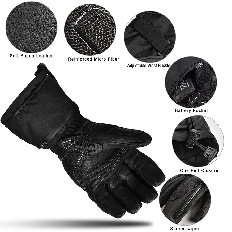 Savior Warmer Touchscreen Waterproof Windproof Warm Rechargeable Anti Slip Ski Heated Motorcycle Gloves