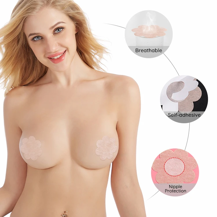 Одноразовый клейкий бюстгальтер ультратонкий бесшовный 5 пар/Мешок невидимые безопасные накладки на соски