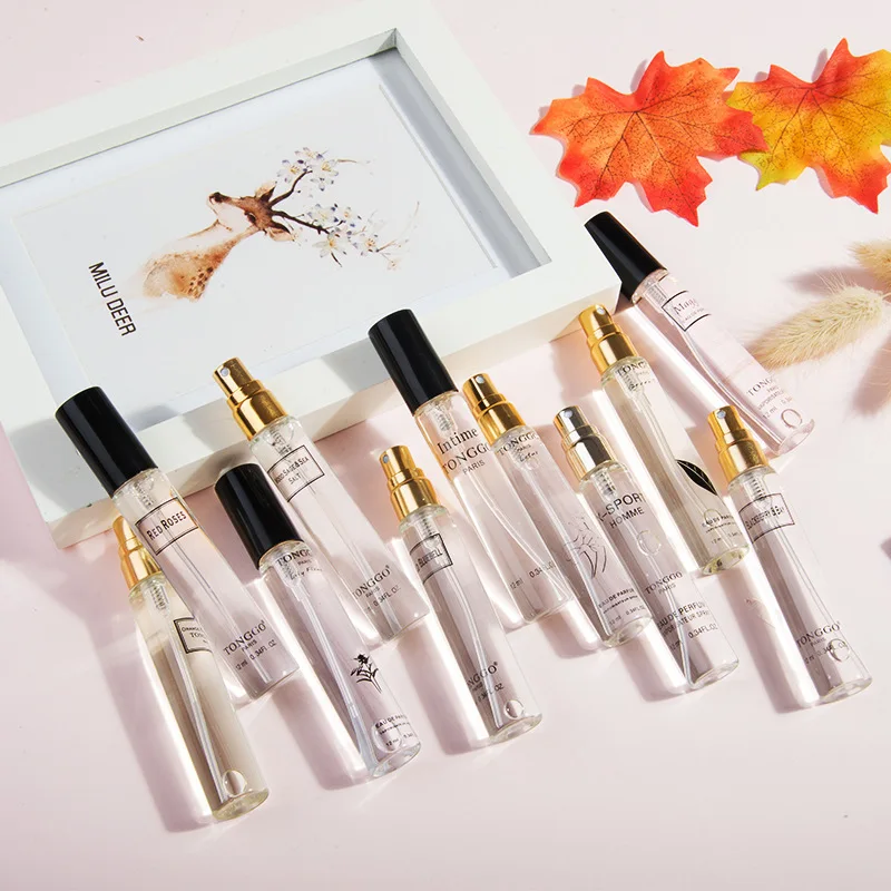 Mini Round Glass Tube Sunscreen fragrance Glass Aluminum Spray Empty Perfume Glass Bottle