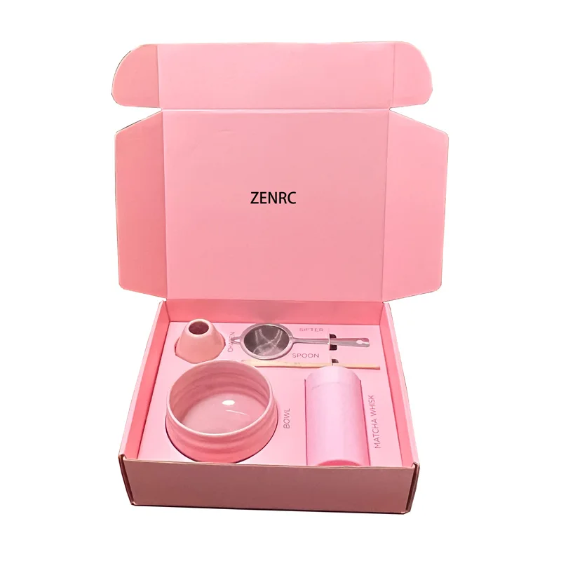 Красочный розовый чайный подарочный набор маття чаша красочная керамическая керамика чаван хасен