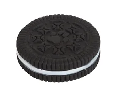 Hot Selling Wholesale Price Latex PVC Durable Biscuit Oreo Doughnut Shape Chew Toy Interactive Squeak Toy Indoor Training Tools