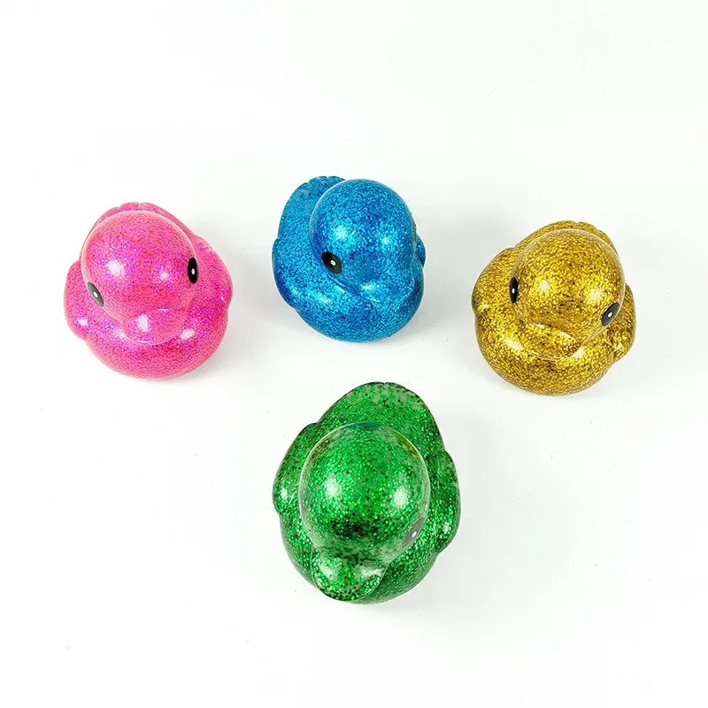 New Arrival PVC Rubber Duck Shower Toy Cute Glitter Floating Bath Toy for Kids and Babies Animal Style Boat