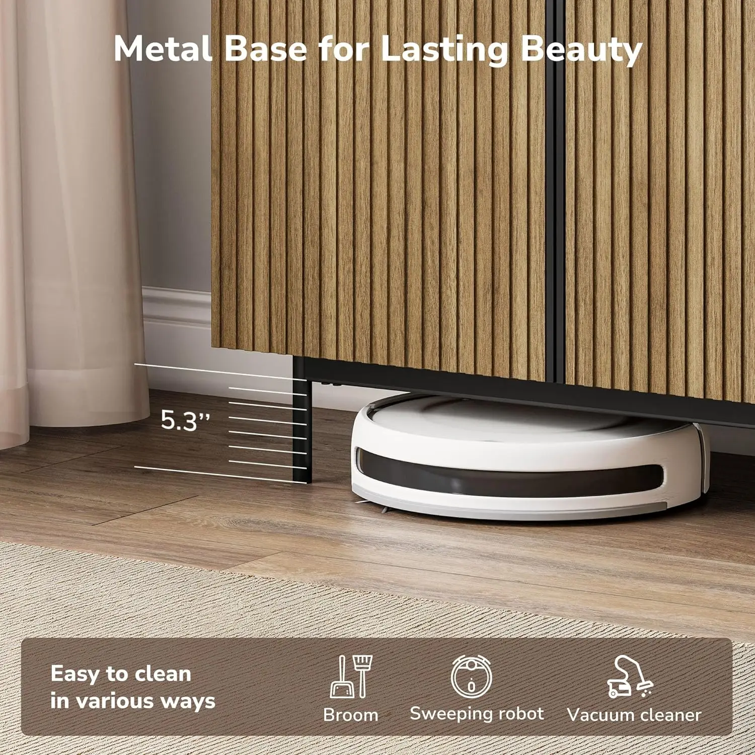 Buffet cabinets, 63-inch lockers with fluted decorative doors, modern control tables for dining, kitchen and living rooms