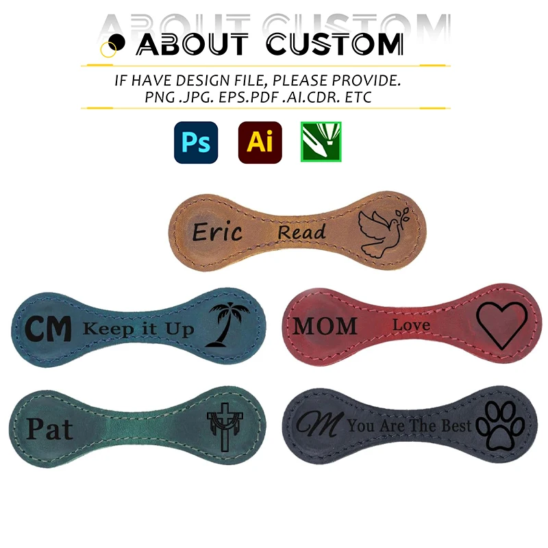 Custom Leather Double-sided Magnetic Bookmark With Logo Students Library Reading Tools School Simple Stationery Supplies Supply