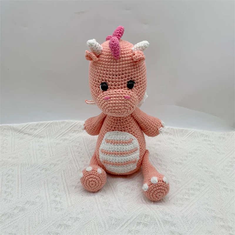 Handmade Stuffed Toy Amigurumi Dinosaur Crochet Dragon Doll Custom Crochet Doll For Kids