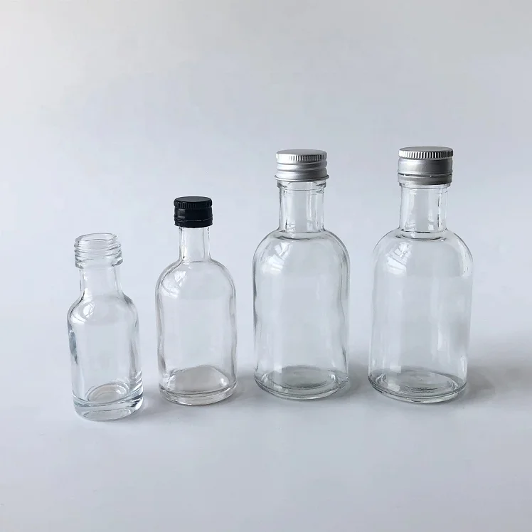 375ml 12.5oz  Clear Glass Wine Bottle Capsule Hot Shrink Wrap Drink Ice Wine Glass Half Bottle With Cork Stopper