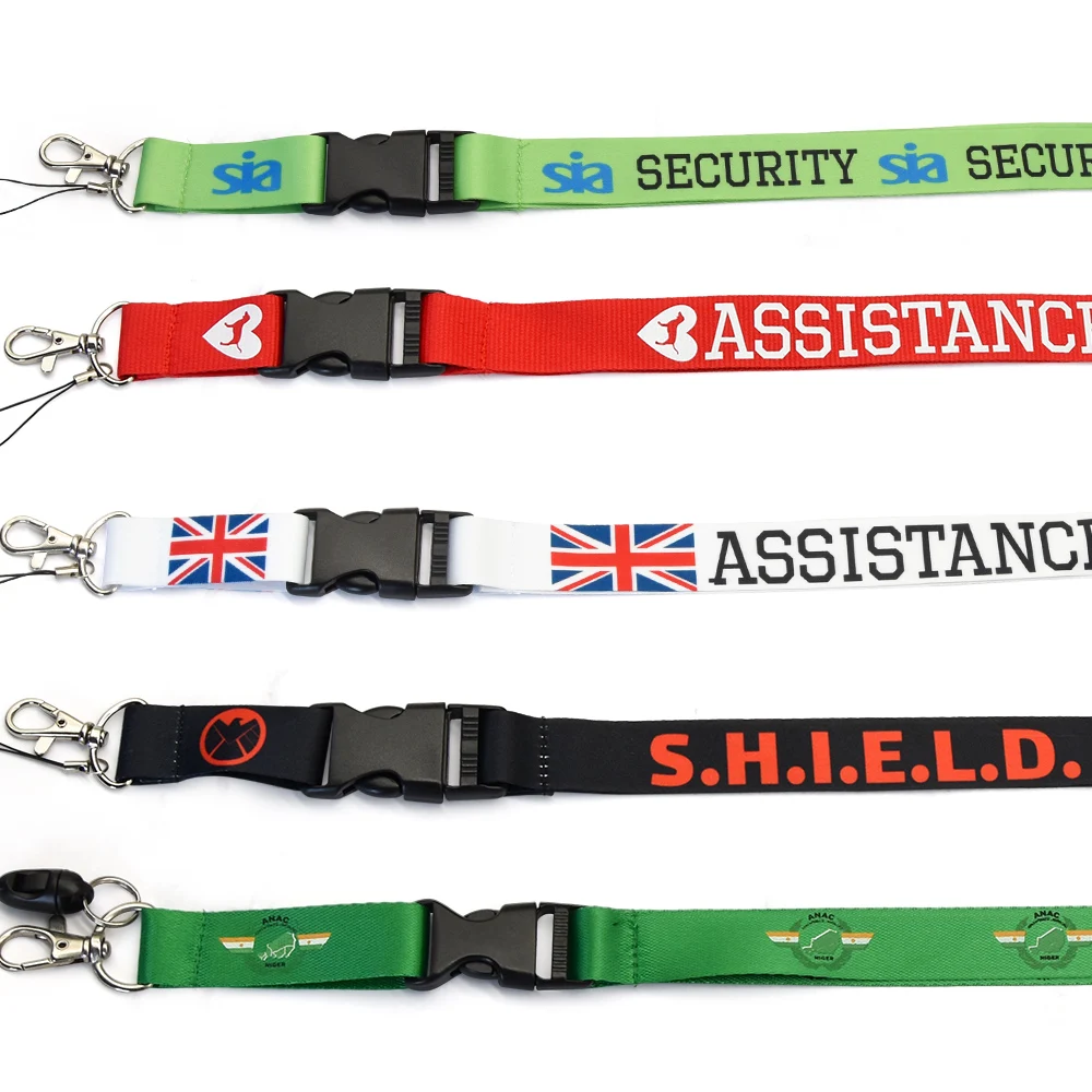 High quality breakaway custom silkscreen printing logo polyester airbus lanyards for mobile phone