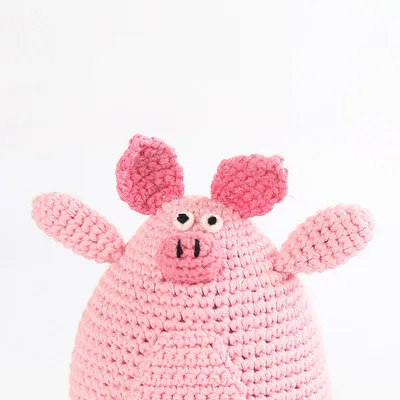 Creativity Cute Pink Pig Baby Animal Handmade Baby Crochet Knitting Toys Decorations