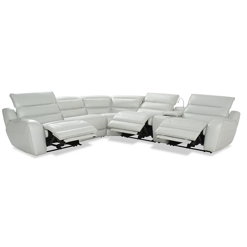 CY factory custom Adjustable Head Rest electric corner Leather L shape Recliner Sofa sectional sofa