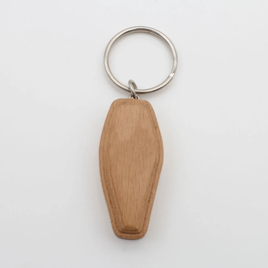 Souvenir 3D Coffin Casket Wood Funeral Keychain