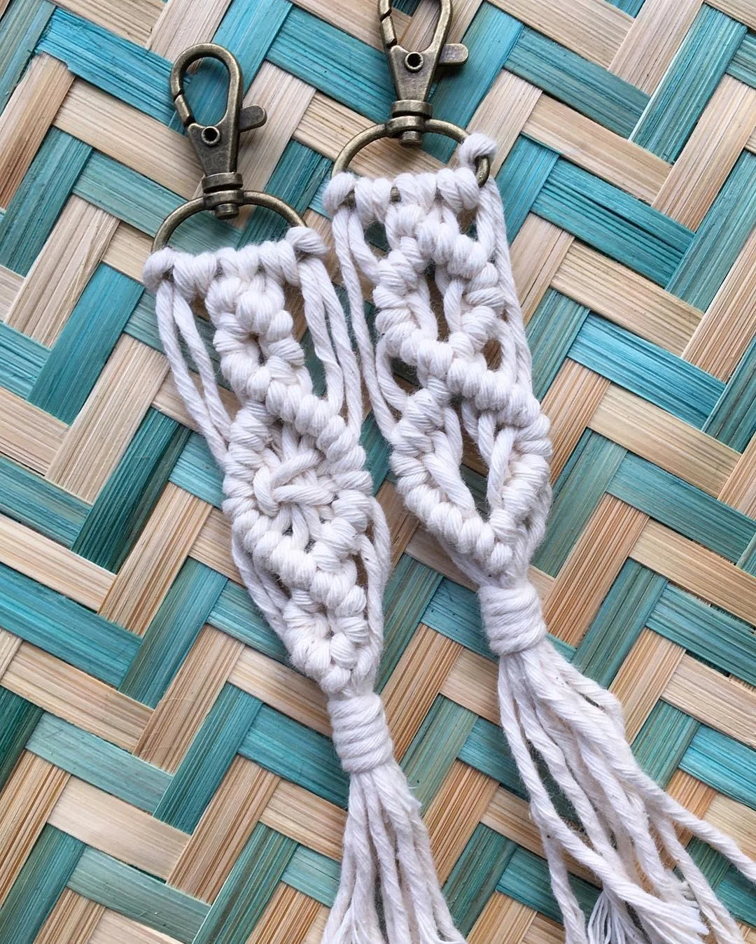 Handmade Natural Design Macrame Key chain with Fringes