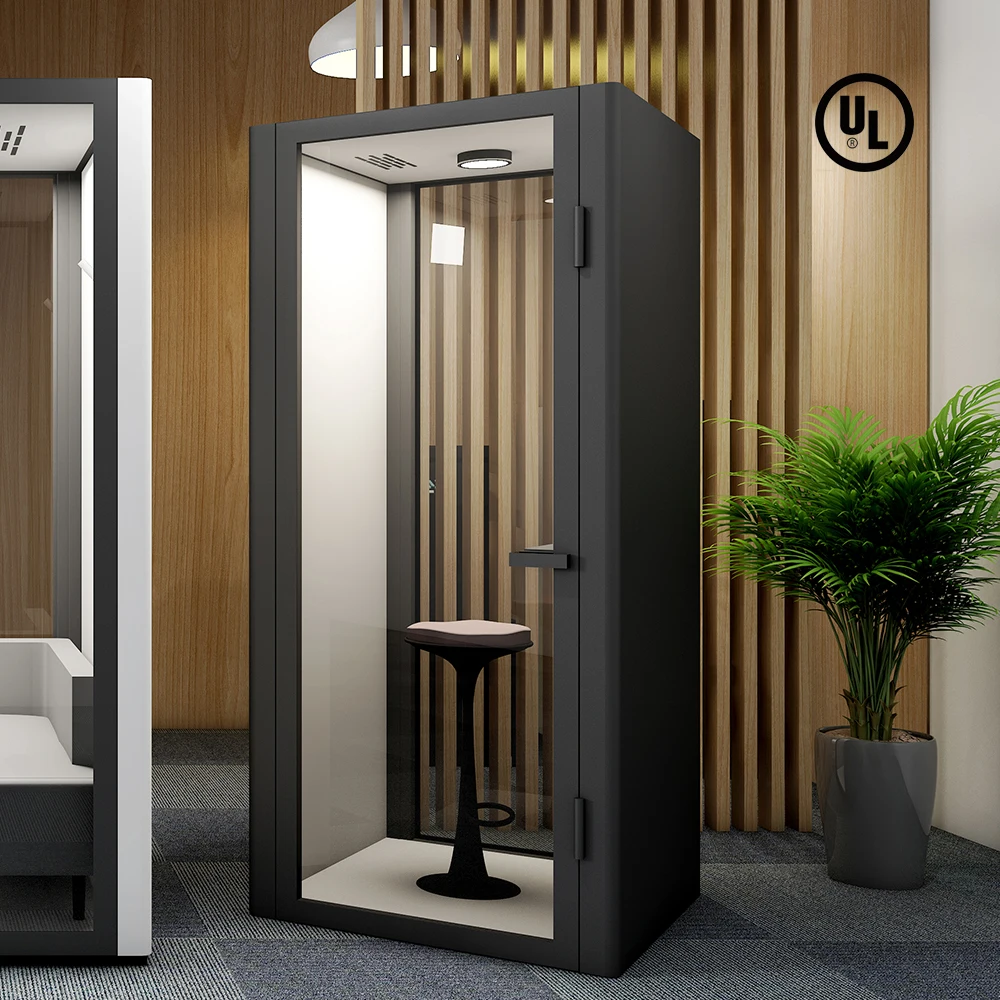 Flexspace Single Person Office Pod Low Noise Prefab Office Phone Booth Easy Assemble Soundproof Telephone Booth