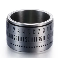 YWMT 2019 Wholesale Korean Arabia Number Rotation Stainless Steel Ring For Men