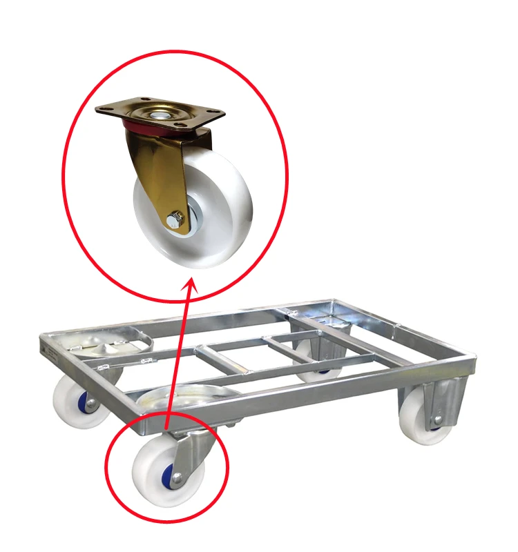 standard industrial caster fixed swivel type white Nylon pp wheels 75 80 100 125 150 200mm castor with anti winding cover