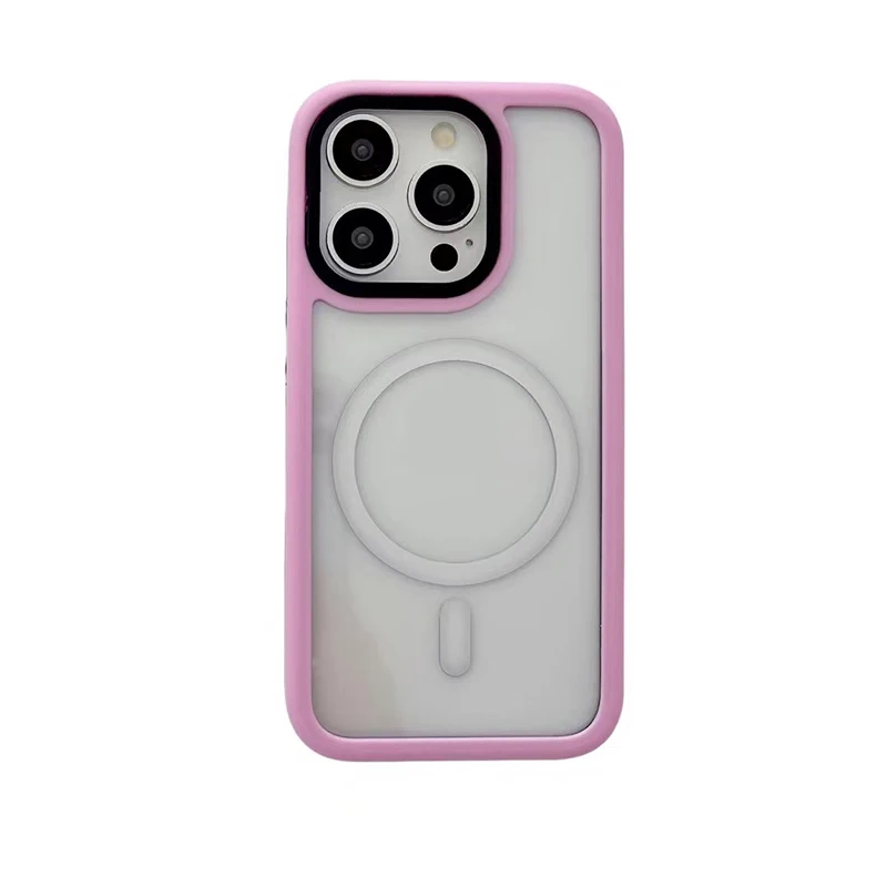 Прозрачный Магнитный чехол Макарон 11pro для Apple TPU + ПК Чехол мобильного телефона Samsung S24 S25 Plus ультра новый дизайн