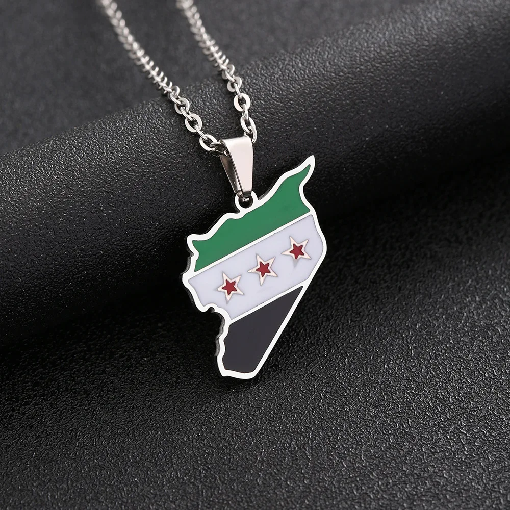 2022 New Fashion The Syrian Arab Republic Stainless Steel Necklace Simple Gold Silver Necklace Pendant Chain Necklace for Women