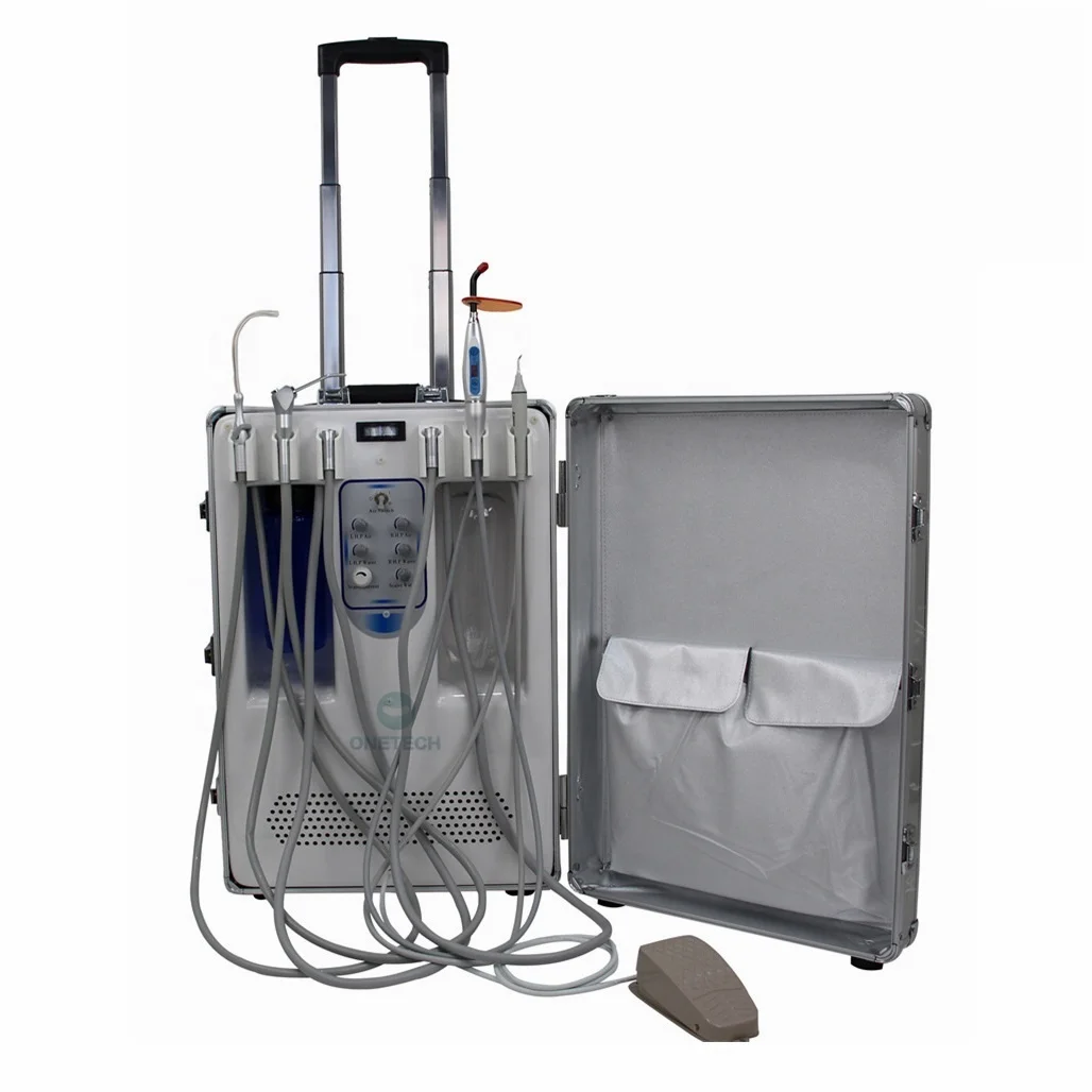 D20 High Grade Mobile Dental Unit Portable Turbine With Air Compressor Scaler and Curing light