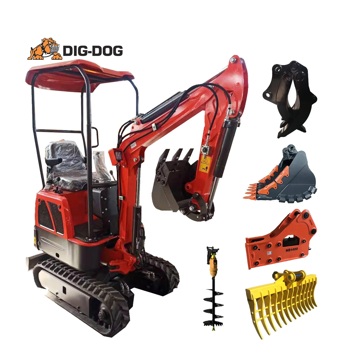 DIG-DOG 1ton 2ton 2.5ton Mini Hydraulic Crawler Excavator Price With CE EPA For Sale