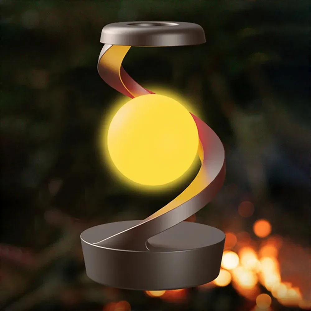 3D Levitating Ball Lamp with Wireless Phone Charger Creative Table 3D LED Lamp Floating Moon Table Lamp for Bedroom Novelty Gift