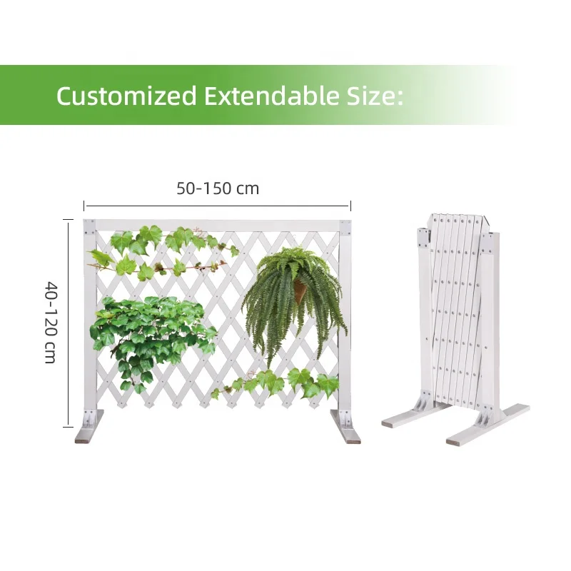 stretch faux wood Eco-friendly vinyl plastic PVC picket fence white foldable lattice fence for garden backyard outdoor garden